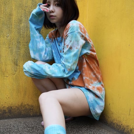 タイダイジャパニーズドリームロンT🌴white