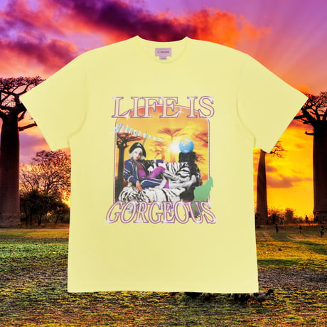 ライフイズゴー☆ジャスTシャツ🌎yellow