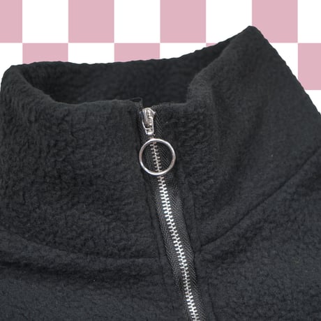 やっち確定メモリアルモコモコハーフジップ👒black
