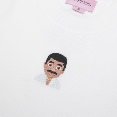 港区おじさんリブTシャツ🧖🏾‍white