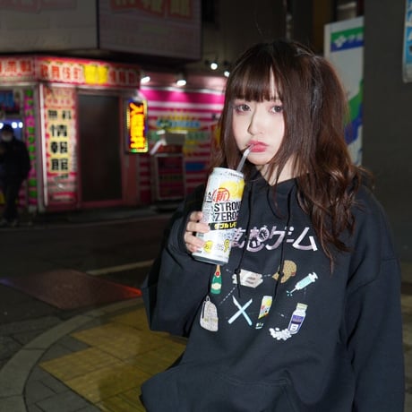 連想ゲームパーカー💉black