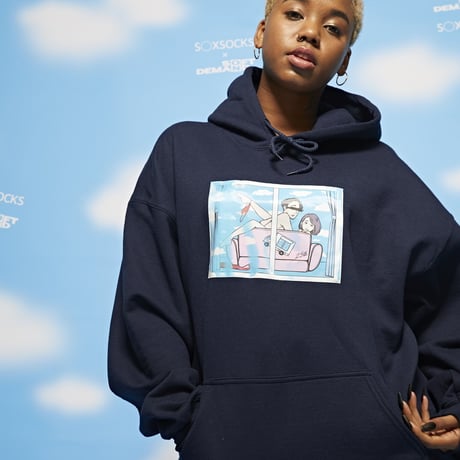 マジックミラー号覗き見パーカー🚛💙☁️navy