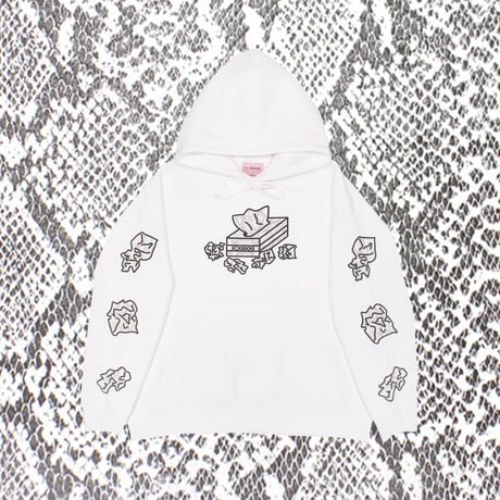 パイソン柄マストアイテムパーカー🖤white