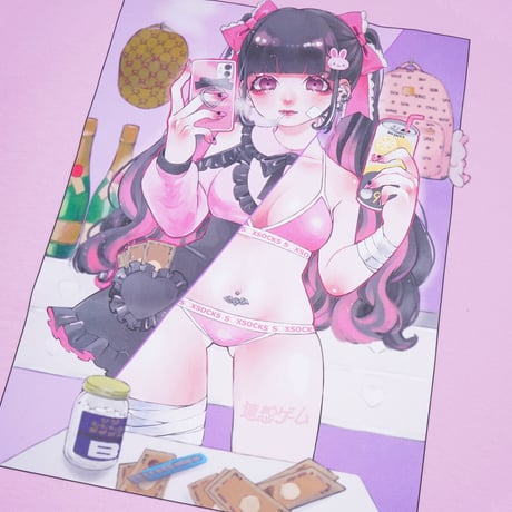 やっち確定地雷系ロンT🎀pink