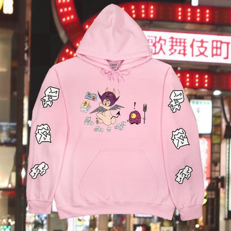 本人描き下ろしパーカー😎pink