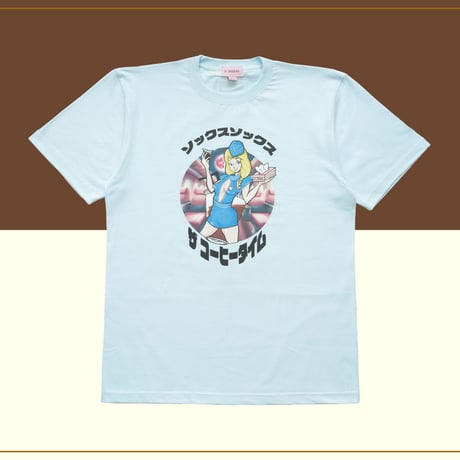 朝チュンコーヒーTシャツ☕️lightblue