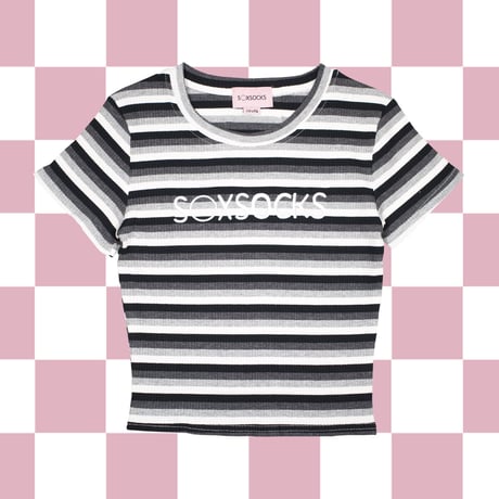 やっち確定ボーダーニットTシャツ🏩black