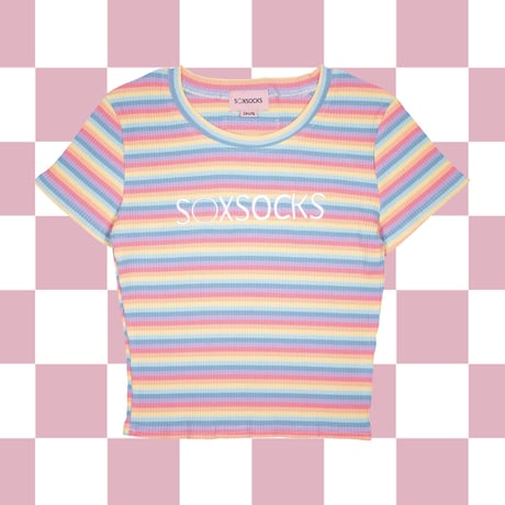 やっち確定ボーダーニットTシャツ🏩pink
