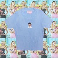 港区おじさんリブTシャツ🧖🏾‍lightblue