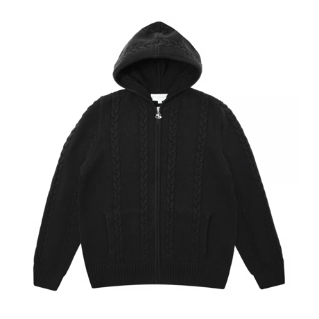 YARDSALE seance food black 黒　フルジップ ☆YARDSALE☆ 24新作 Seance ロゴ ジップ付き フーディ パーカー