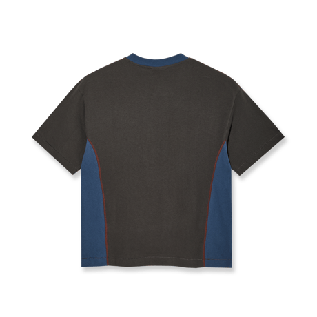 POLAR SKATE CO.  Surf Panel Tee - Dirty Black/Grey Blue