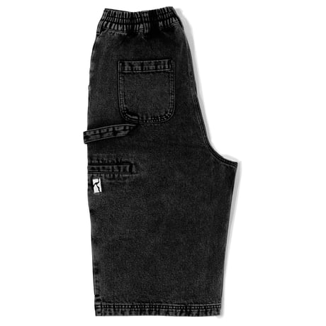 POETIC COLLECTIVE  SCULPTOR SHORT - BLACK DENIM WASH