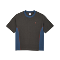 POLAR SKATE CO.  Surf Panel Tee - Dirty Black/Grey Blue