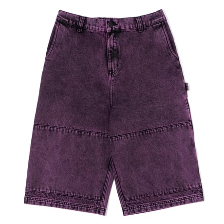 POETIC COLLECTIVE  SCULPTOR SHORT - PURPLE ACID DENIM WASH