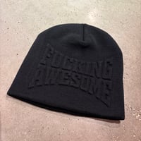 FUCKING AWESOME  Embossed Stamp Logo Skully Beanie - Black