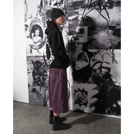 POETIC COLLECTIVE  SCULPTOR SHORT - PURPLE ACID DENIM WASH