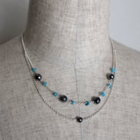テラミラーｘスリーピングターコイズのシルバーネックレス
