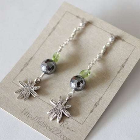 テラミラーｘペリドットのシルバーピアス　No.310