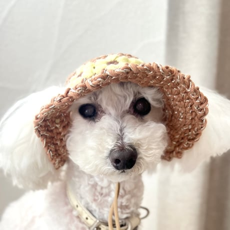 【完成品】わんこの夏ぼうし　ブラウン（送料込)