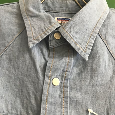 DUBBLE WORKS WESTERN SHIRTS SAX BLUE