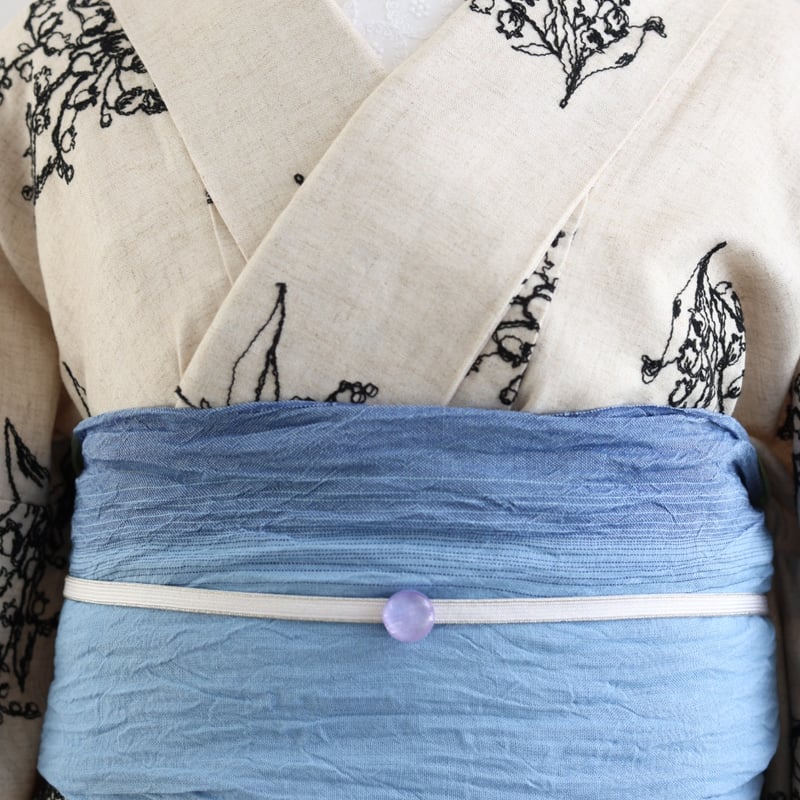 本麻大人兵児帯 海 | 坂本呉服店