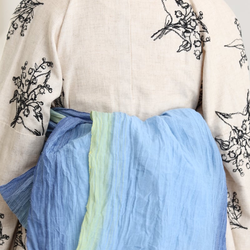 本麻大人兵児帯 海 | 坂本呉服店