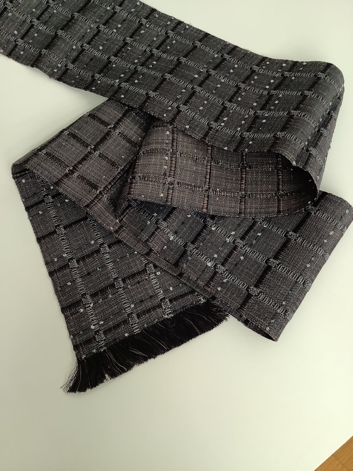 近賢織物 半幅帯 スパーク(モノトーンモール) | 坂本呉服店