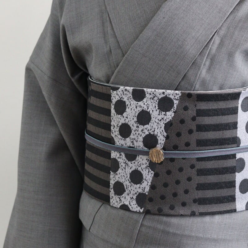 sobani 半幅帯 リズミカル（ブラック） | 坂本呉服店
