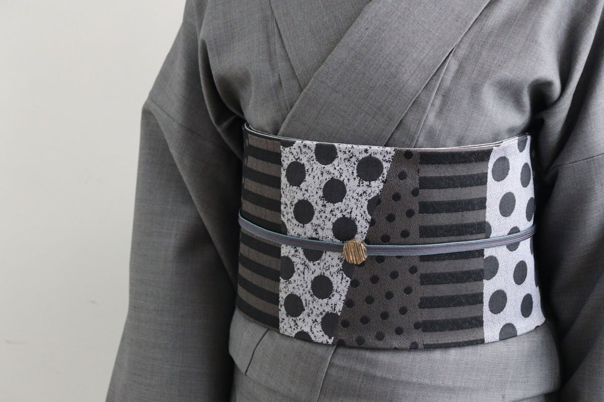 sobani 半幅帯 リズミカル（ブラック） | 坂本呉服店