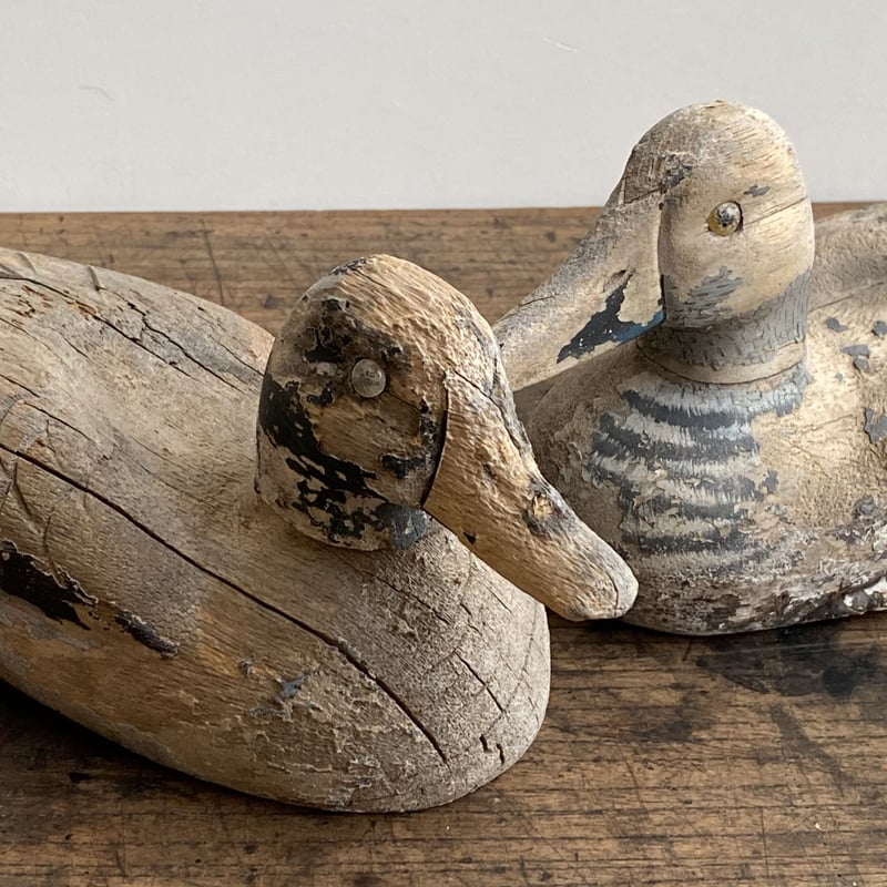 フォークアート アメリカ木工美術 1900年代初期 デコイ一対 | 直江道具店