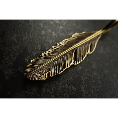BRASS FEATHER NECKLACE