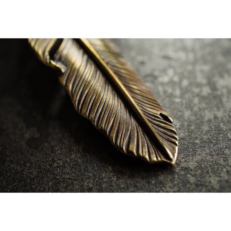 BRASS FEATHER NECKLACE