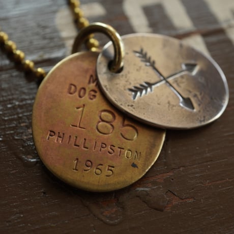 VINTAGE TAG NECKLACE【cross arrow】