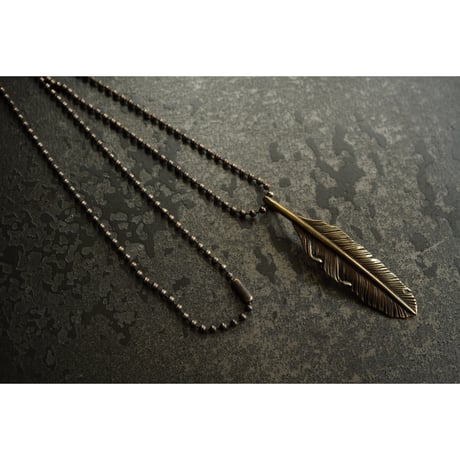 BRASS FEATHER NECKLACE
