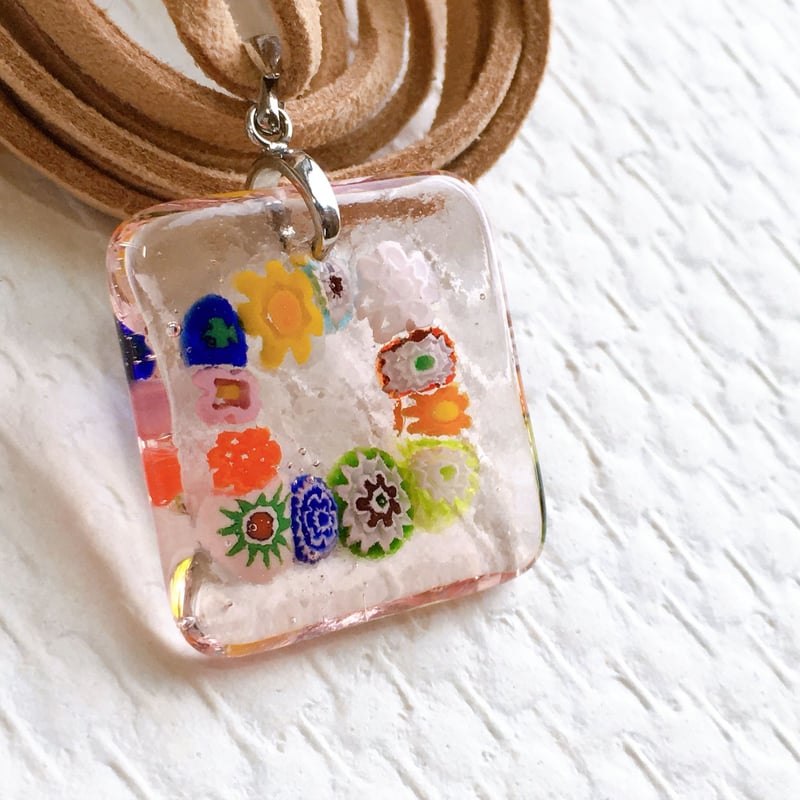 花柄ガラスのペンダント* 80 | ガラス工房あずさ