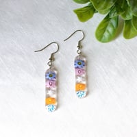 花柄ガラスのピアス　130