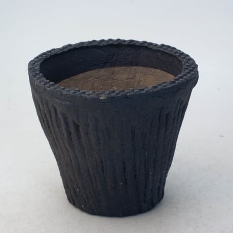 陶器製（3.5号ポット相当）多肉植物の欲しがる植木鉢 OPLc-ブラック 7268