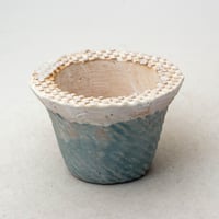 陶器製　多肉植物の欲しがる植木鉢 IBScd-ブルーグリーン8424