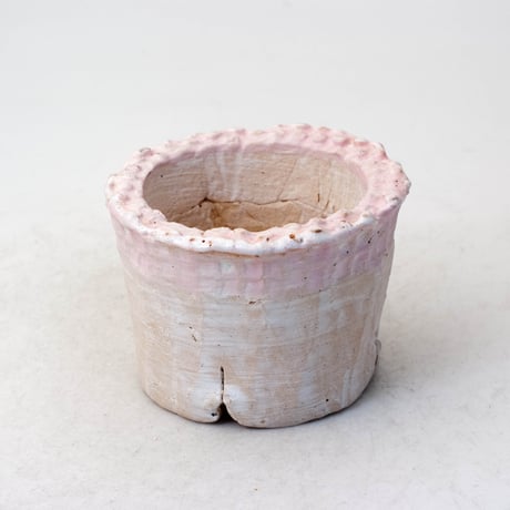 陶器製（２号ポット相当）多肉植物の欲しがる植木鉢 PR c-7646ピンク