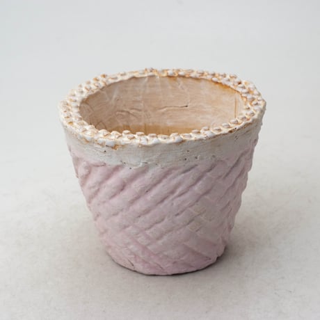陶器製（2.5号ポット相当）多肉植物の欲しがる植木鉢 SMSc-ピンク8224