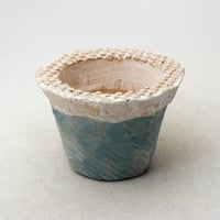 陶器製　多肉植物の欲しがる植木鉢 IBScd-ブルーグリーン8426