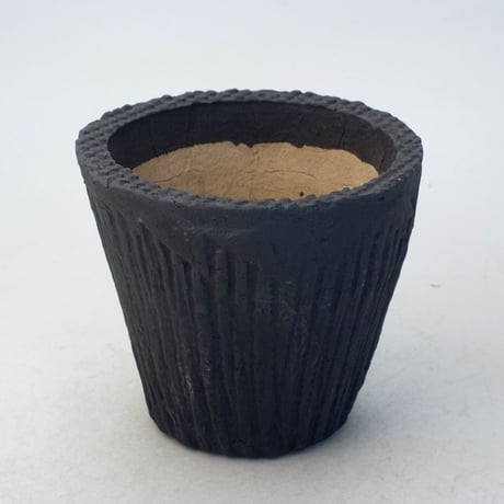 陶器製（3.5号ポット相当）多肉植物の欲しがる植木鉢 OPLc-ブラック 7270