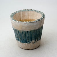 陶器製（3号ポット相当）多肉植物の欲しがる植木鉢 NSMc-ブルーグリーン8337