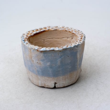 陶器製（２号ポット相当）多肉植物の欲しがる植木鉢 PR c-ブルー8071