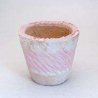 陶器製（2.5号ポット相当）多肉植物の欲しがる植木鉢 NSSc-ピンク2187