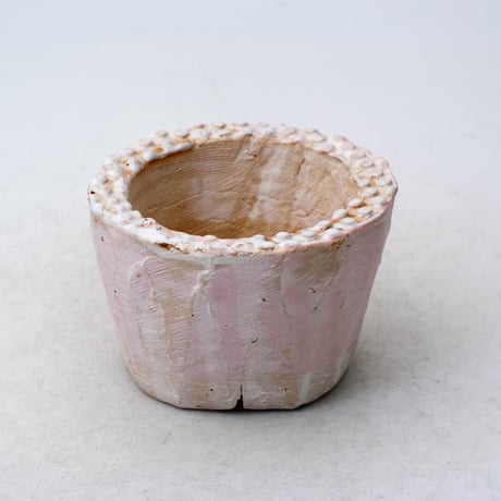 陶器製（２号ポット相当）多肉植物の欲しがる植木鉢 PR c-ピンク8075