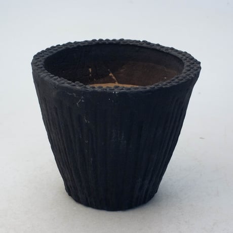 陶器製（3.5号ポット相当）多肉植物の欲しがる植木鉢 OPLc-ブラック 7269
