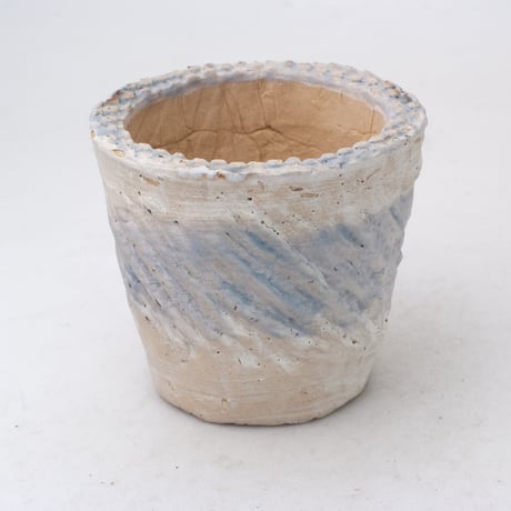 陶器製（2.5号ポット相当）多肉植物の欲しがる植木鉢 NSSc-ブルー1968