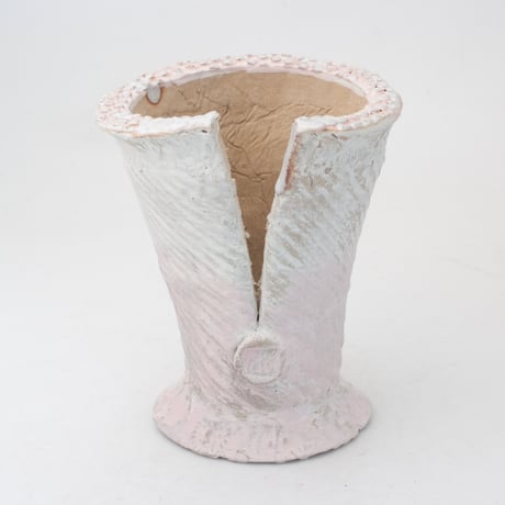 陶器製（２.５号ポット相当）多肉植物の欲しがる植木鉢 BGcd-ピンク2102
