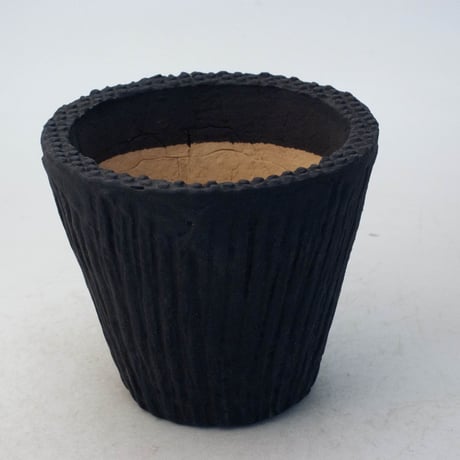 陶器製（3.5号ポット相当）多肉植物の欲しがる植木鉢 OPLc-ブラック 7266